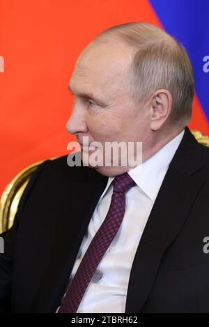 7. Dezember 2023, Moskau, Russland: Der russische Präsident WLADIMIR PUTIN trifft sich im Kreml in Moskau mit dem (unsichtbaren) iranischen Präsidenten. (Credit Image: © Iranian Presidency via ZUMA Press Wire) NUR REDAKTIONELLE VERWENDUNG! Nicht für kommerzielle ZWECKE! Stockfoto