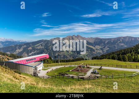 Wasserspielplatz, Bergstation Hochalmbahn, 1753 m, Rauris, Rauristal, Pinzgau, Salzburger Land, Österreich Stockfoto