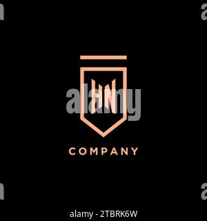 HN Monogramm Initial mit Schild Logo Symbol Vektorgrafik Stock Vektor