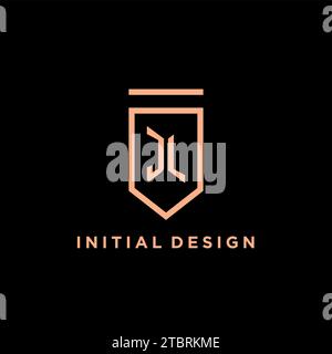JL Monogramm Initial mit Schild Logo Symbol Vektorgrafik Stock Vektor