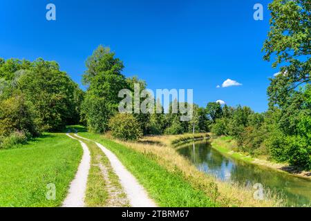 Deutschland, Bayern, Tölzer Land, Eurasburg, Loisach-Isar-Kanal Stockfoto