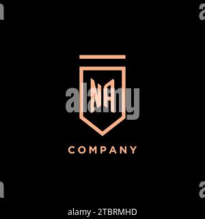 Na Monogramm Initial mit Schild Logo Symbol Vektorgrafik Stock Vektor