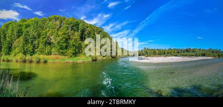 Deutschland, Bayern, Tölzer Land, Egling, Landkreis Aumühle, Isartal, Loisachmündung Stockfoto