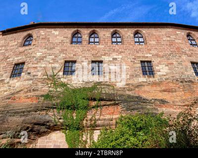 Mauern der Nürnberger Burg, Kaiserburg, Nürnberg, Mittelfranken, Bayern, Deutschland, Europa Stockfoto