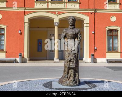 Sisi-Statue am Bahnhof Possenhofen, Bayern, Deutschland, Europa Stockfoto