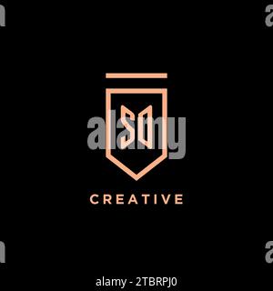 SD-Monogramm Initial mit Schild Logo Symbol Vektorgrafik Stock Vektor