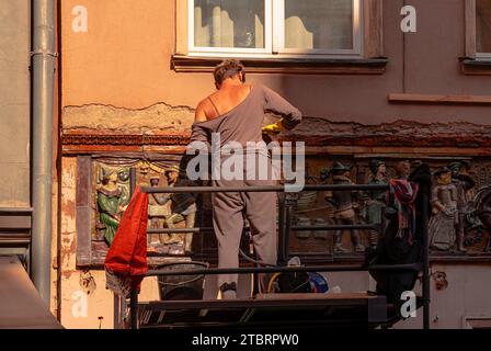 Restauratoren, Danziger Altstadt, Polen Stockfoto