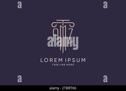 AZ-Logo Initial-Säulendesign mit luxuriösem, modernem Stil Bestes Design für Designideen von Anwaltskanzleien Stock Vektor
