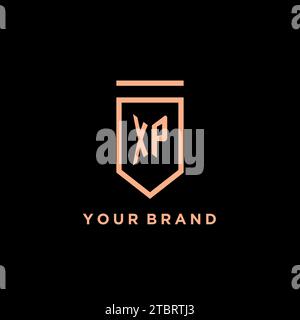 XP Monogramm Initial mit Schild Logo Symbol Vektorgrafik Stock Vektor