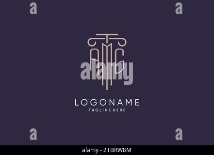 AG-Logo Initial-Säulendesign mit luxuriösem, modernem Stil Bestes Design für juristische Designideen Stock Vektor