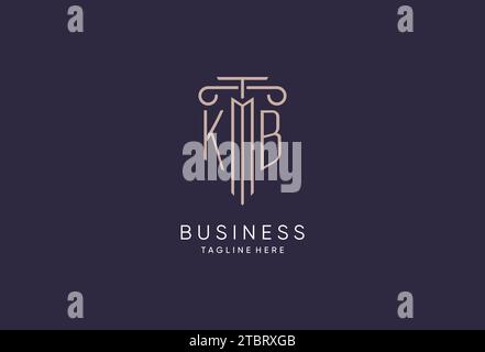 KB-Logo erstes Säulendesign mit luxuriösem, modernem Stil Bestes Design für Designideen von Anwaltskanzleien Stock Vektor