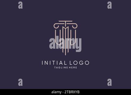 UU-Logo Initial-Säulendesign mit luxuriösem, modernem Stil Bestes Design für Designideen von Anwaltskanzleien Stock Vektor