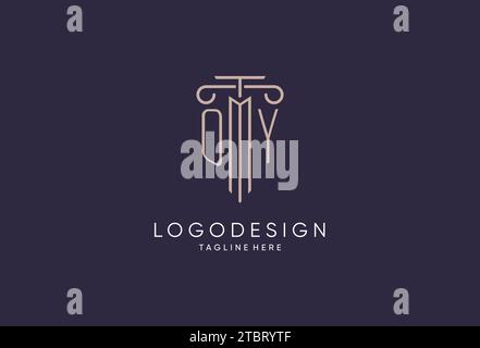 OY-Logo-Initial-Säulendesign mit luxuriösem, modernem Stil, das beste Design für Designideen von Anwaltskanzleien Stock Vektor