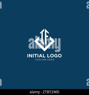 Initial IF-Logo quadratische Raute mit Linien, modernes und elegantes Logo Design Vektorgrafik Stock Vektor