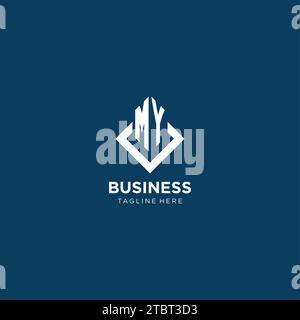Initial MY Logo quadratische Raute mit Linien, modernes und elegantes Logo Design Vektorgrafik Stock Vektor