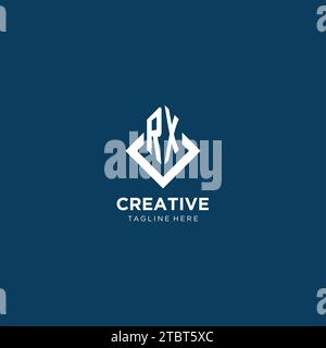Initial RX Logo quadratische Raute mit Linien, modernes und elegantes Logo Design Vektorgrafik Stock Vektor