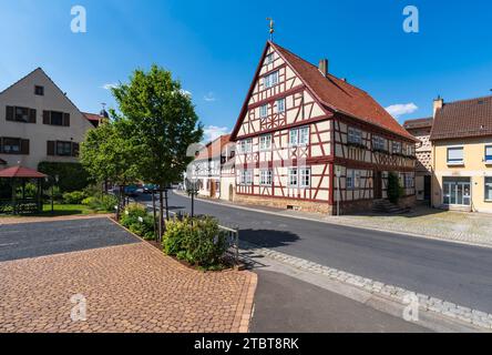 Historischer Ortskern der Stadt Fladungen in der Rhön, Landkreis Rhön-Grabfeld, Biosphärenreservat Rhön, Unterfranken, Bayern, Deutschland Stockfoto