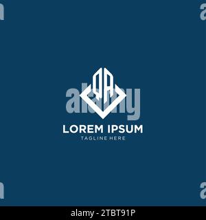 Erste QA-Logo quadratische Raute mit Linien, modernes und elegantes Logo Design Vektorgrafik Stock Vektor