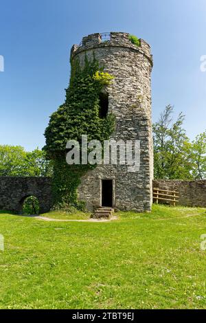 Die Ruine der Burg Ebersburg bei Ebersberg im Biosphärenreservat Rhön, Gemeinde Ebersburg, Landkreis Fulda, Hessen Stockfoto