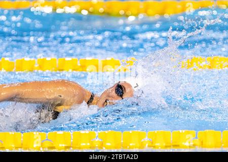 Otopeni, Rumänien. Dezember 2023. Kirpichnikova Anastasiia aus Frankreich während Womenâ&#x80;&#x99;s 1500m Freistil bei den LEN Short Course Europameisterschaften 2023 am 8. Dezember 2023 in Otopeni, Rumänien Credit: Independent Photo Agency/Alamy Live News Stockfoto