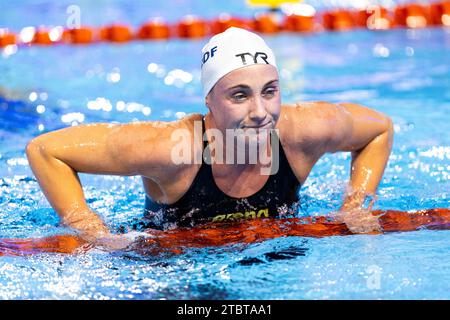 Otopeni, Rumänien. Dezember 2023. Kirpichnikova Anastasiia aus Frankreich während Womenâ&#x80;&#x99;s 1500m Freistil bei den LEN Short Course Europameisterschaften 2023 am 8. Dezember 2023 in Otopeni, Rumänien Credit: Independent Photo Agency/Alamy Live News Stockfoto