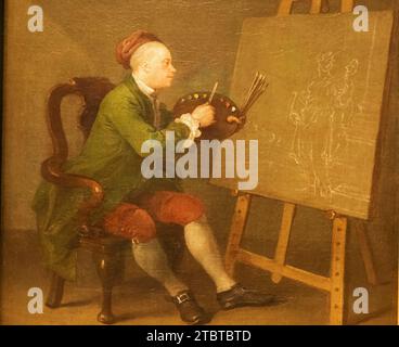 England, London, Selbstporträt von William Hogarth (1697–1764) um 1757 Stockfoto