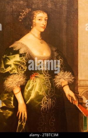 England, London, Porträt von Henrietta Maria (1609–69), jüngste Tochter von Henri IV. Von Frankreich und Ehefrau von Karl I. datiert um 1635 Stockfoto
