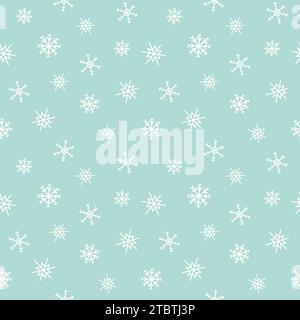 Nahtloses Wintermuster mit fallenden Schneeflocken, mit wechselbarer Hintergrundfarbe. Illustration der Vektorabwicklung Stock Vektor