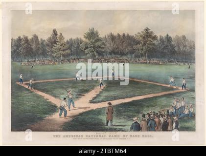 The American National Game of Base Ball: Grand Match for the Championship at the Elysian Fields, Hoboken, N. J. 1963 von Currier & Ives Stockfoto