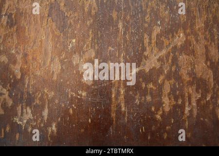 Nahaufnahme der alten Holzstruktur mit rustikalen Brauntönen Stockfoto