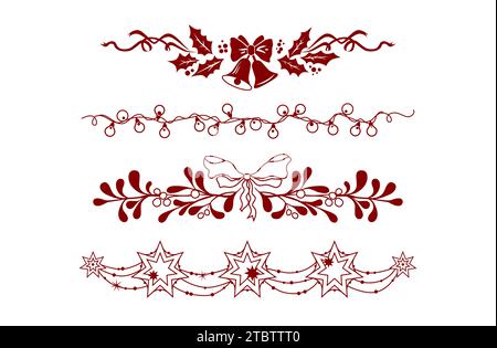 Elemente und Winterfestdekoration Stock Vektor