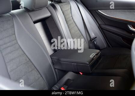 Armlehne im Luxus-Pkw, Rücksitze Stockfoto