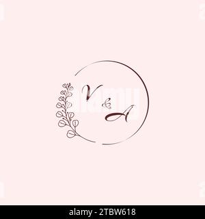 AV-Hochzeits-Logobuchstaben in hochwertigem, professionellem Design, das auf allen Printmedien gut gedruckt wird Stock Vektor