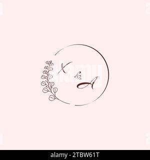 AX Wedding Logo-Buchstaben in hochwertigem, professionellem Design, das auf allen Druckmedien gut gedruckt werden kann Stock Vektor