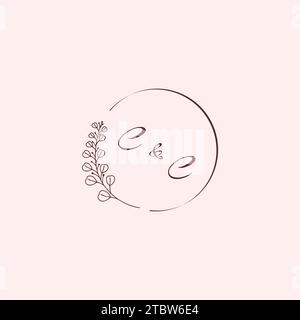 CC-Hochzeits-Logobuchstaben in hochwertigem, professionellem Design, das auf allen Printmedien gut gedruckt wird Stock Vektor