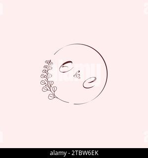 CE-Hochzeits-Logobuchstaben in hochwertigem, professionellem Design, das auf allen Printmedien gut gedruckt wird Stock Vektor