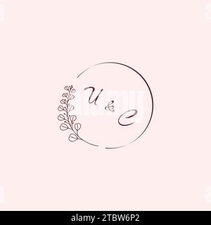 CU Hochzeitslogobuchstaben in hochwertigem, professionellem Design, das auf allen Printmedien gut gedruckt wird Stock Vektor