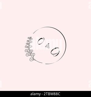 GO Wedding Logobuchstaben in hochwertigem, professionellem Design, das auf allen Druckmedien gut gedruckt wird Stock Vektor