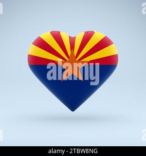 Ich liebe das Symbol des Bundesstaates Arizona. Symbol für Herzfahne. Stockfoto