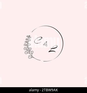 LC-Hochzeits-Logobuchstaben in hochwertigem, professionellem Design, das auf allen Printmedien gut gedruckt wird Stock Vektor