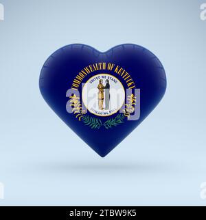 Ich liebe das Symbol des Bundesstaates Kentucky. Symbol für Herzfahne. Stockfoto