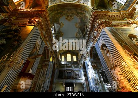 Genua, Italien - 29. Juli 2022: Barockkirche Chiesa dei Santi Vittore e Carlo. Stockfoto