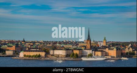 Ein Bild der Altstadt von Stockholm bei Sonnenuntergang (Gamla Stan) Stockfoto