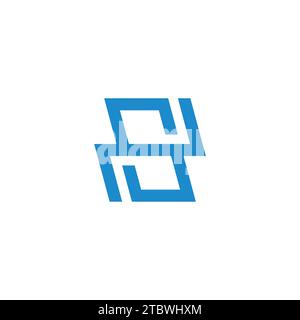 Letter ns einfacher geometrischer Doppelgramm-Logo-Vektor Stock Vektor