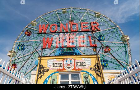 Ein Bild vom Wunderrad von Coney Island Stockfoto