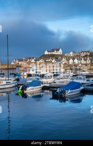 Findochty im November. Moray, Schottland Stockfoto