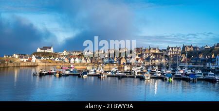 Findochty im November. Moray, Schottland. Panorama Stockfoto