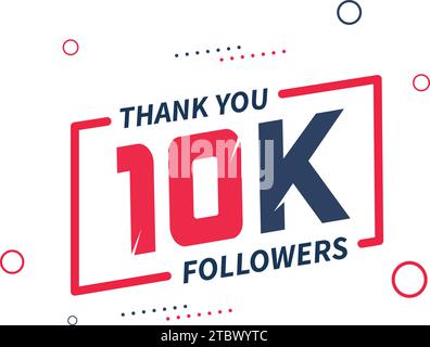 Vielen Dank an 10.000 Follower Stock Vektor