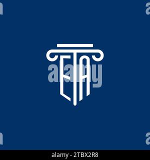 EA Initial-Logo-Monogramm mit schlichtem Säulendesign Stock Vektor