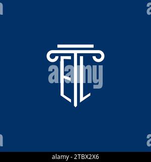 EL Initial-Logo-Monogramm mit schlichtem Säulendesign Stock Vektor